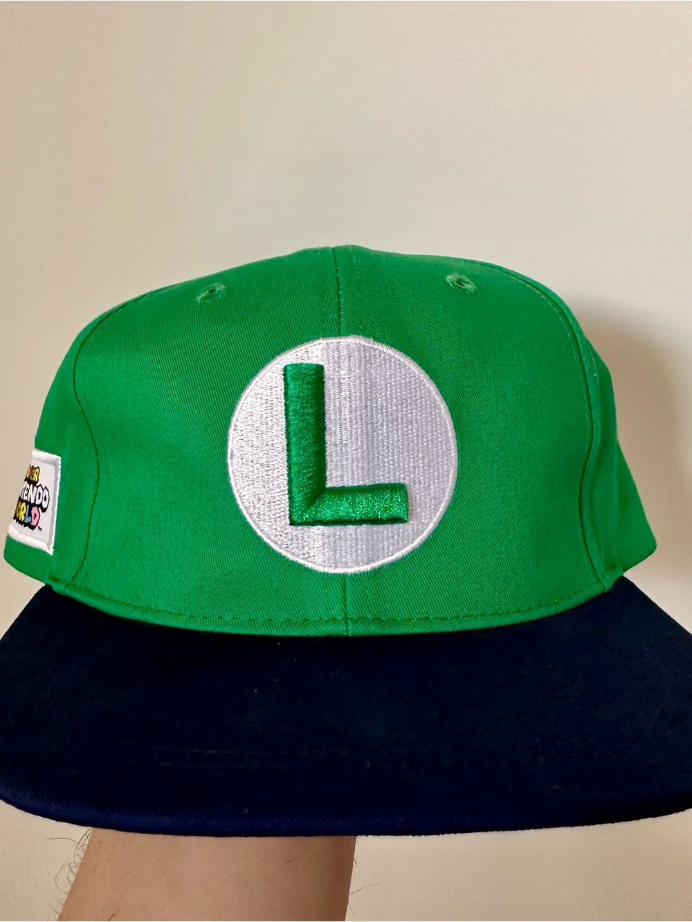 Official Super Nintendo World Luigi Green Snapback Hat with Embroidered L Emblem